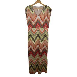 Chicos Womens Tessa Chevron Knit Maxi Dress
